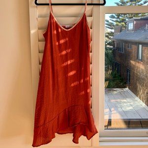 LACAUSA Ruffled Slip Dress